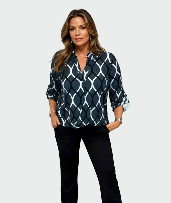 Blusa de ocio de manga larga y diseño elegante