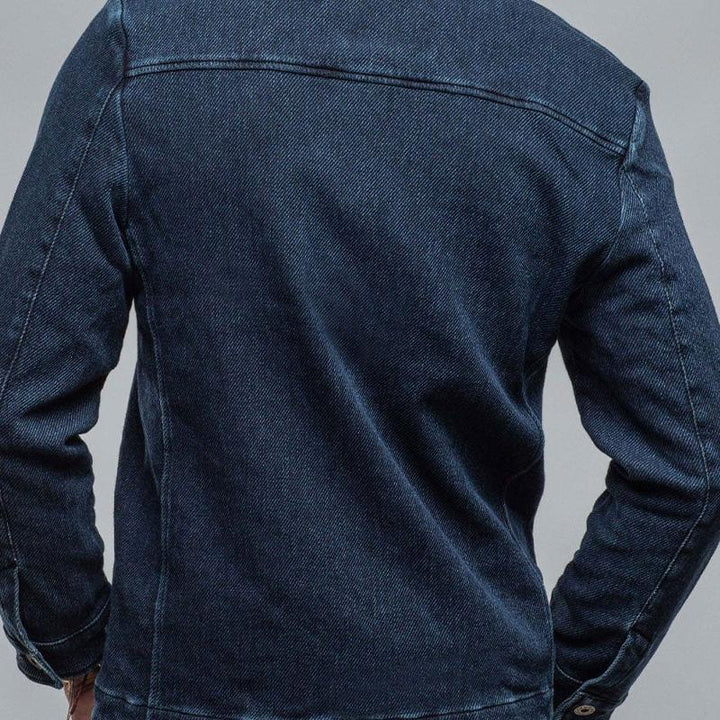 Men's Vintage Washed Denim Multi-Pocket Lapel Jacket - Style 96164488X