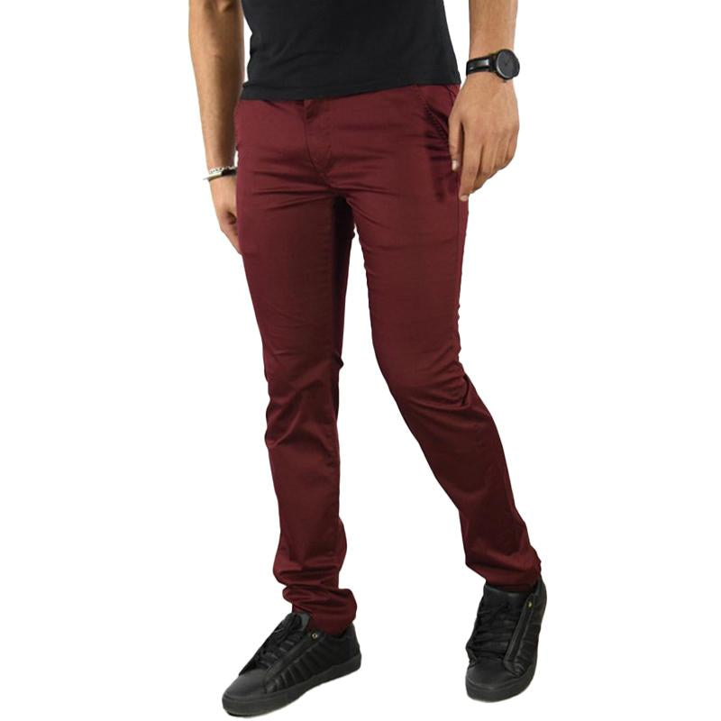 Pantalones casuales de color liso para hombre