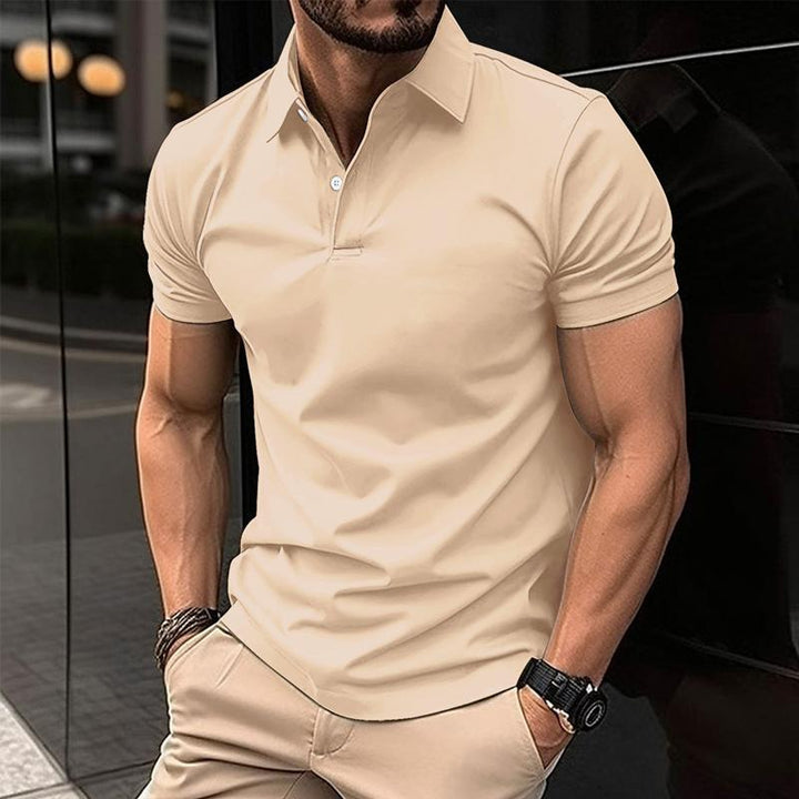 Men's Short Sleeve Solid Color Polo Shirt - Casual Style