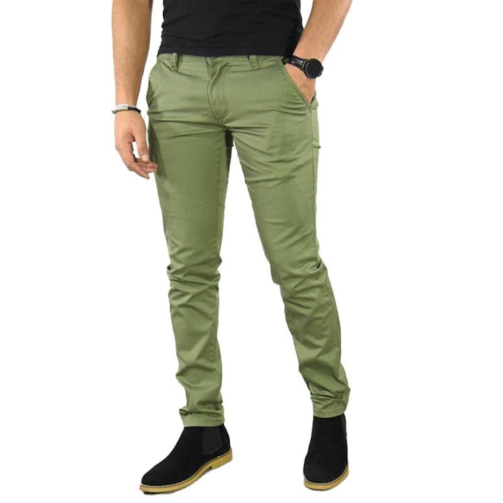 Pantalones casuales de color liso para hombre