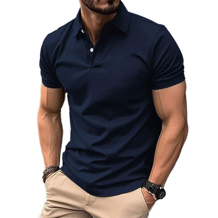 Men's Short Sleeve Solid Color Polo Shirt - Casual Style