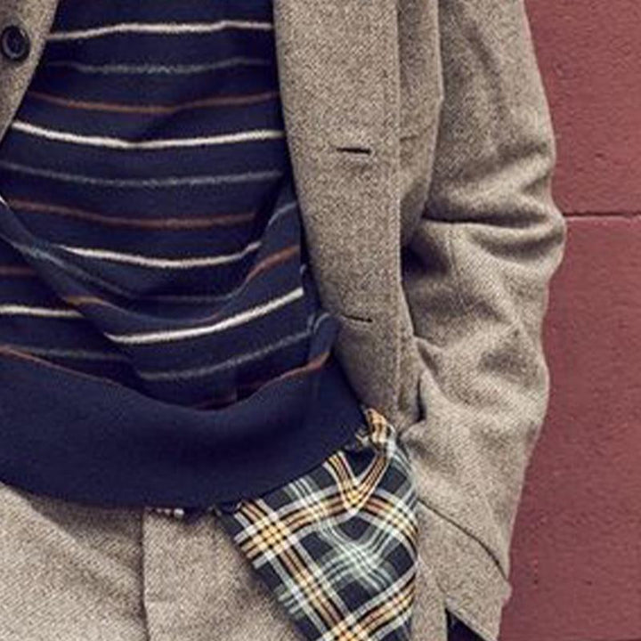 Chaqueta de hombre estilo retro con solapa de sarga