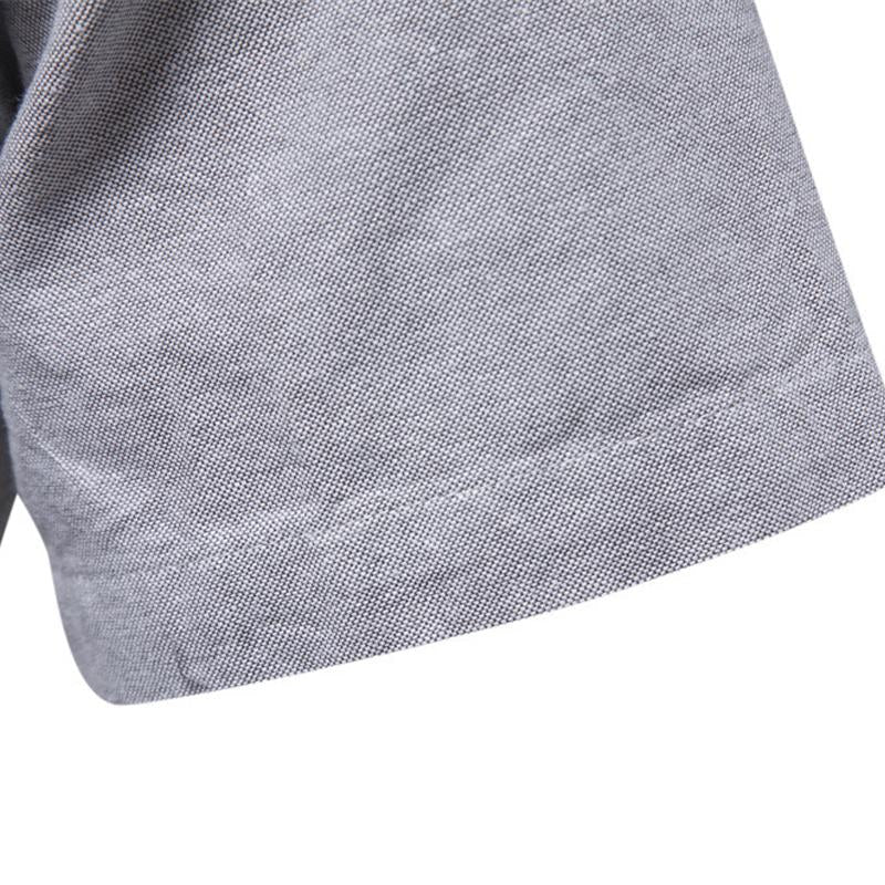 Camisa de manga corta con solapa para hombre en color liso