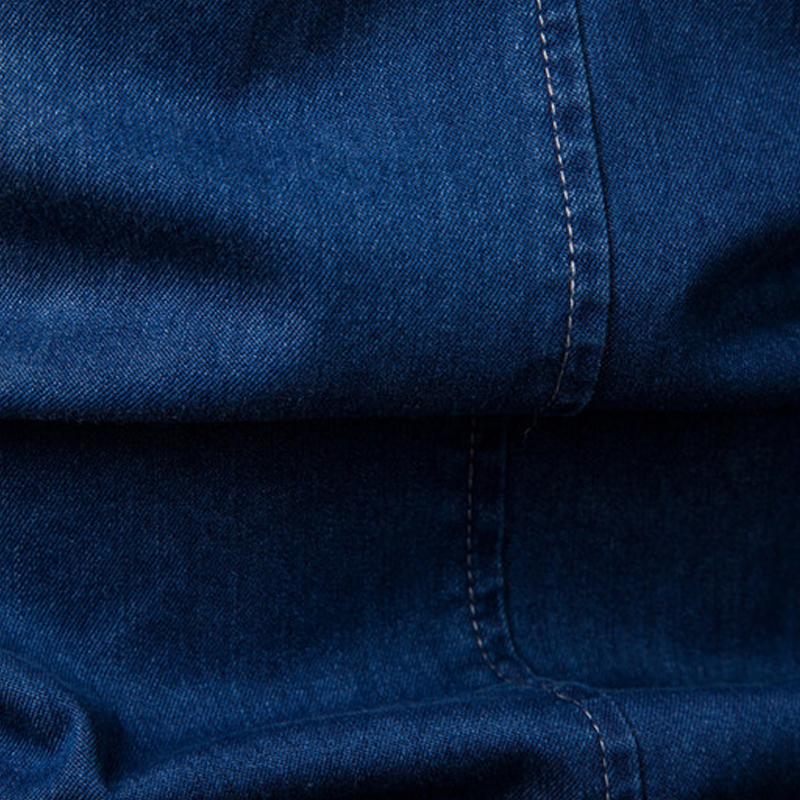 Men's Long Sleeve Washed Denim Shirt - Style 38818803X