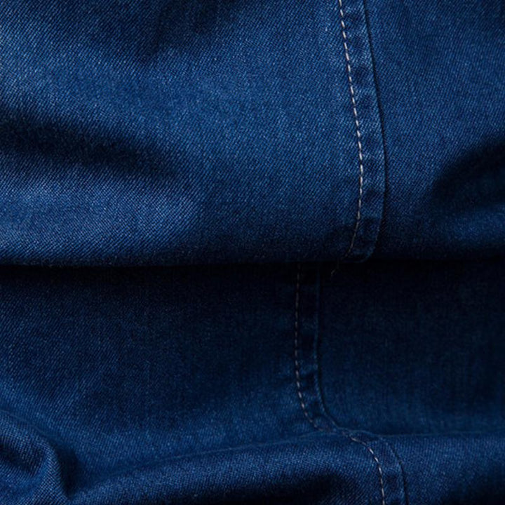 Men's Long Sleeve Washed Denim Shirt - Style 38818803X