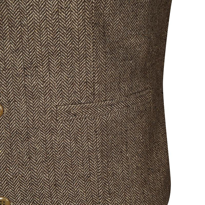 Men's Slim Fit Vintage Lapel Single Breasted Suit Vest - Style 38261597M
