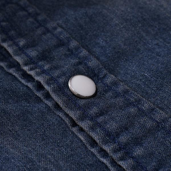 Men's Retro Denim Short Sleeve Shirt - Style 47012502X