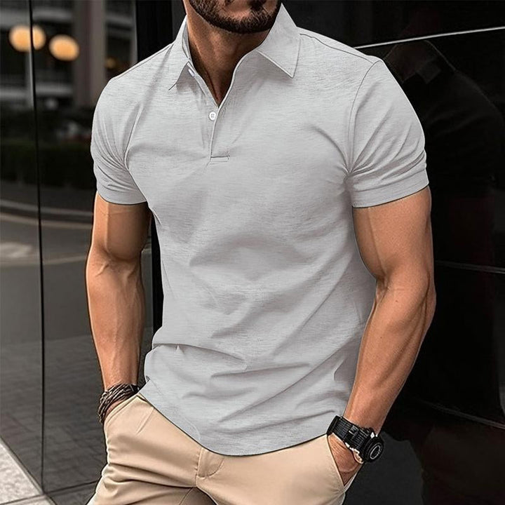 Men's Short Sleeve Solid Color Polo Shirt - Casual Style