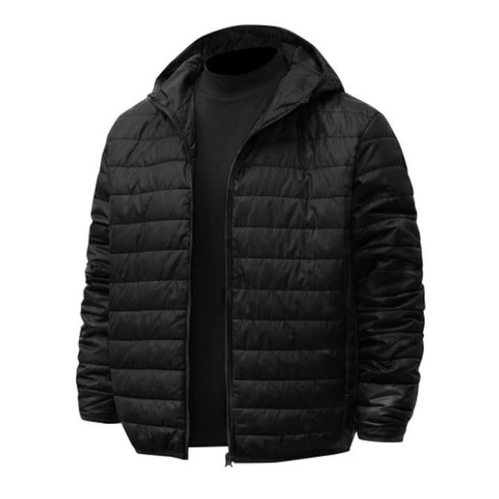 Men's Casual Hooded Short Cotton Jacket in Solid Color - Style 22653239X