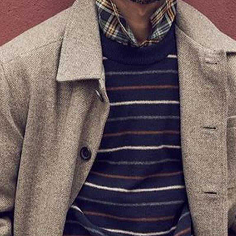 Chaqueta de hombre estilo retro con solapa de sarga