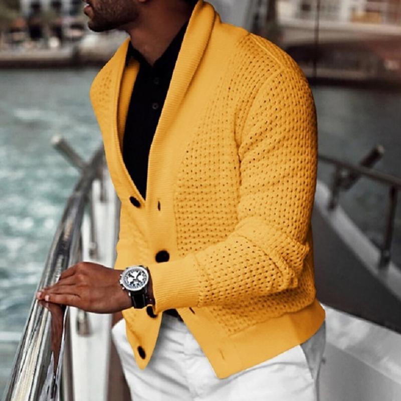 Men's Solid Color Knit Cardigan Sweater - Style 57658907X (Duplicate)