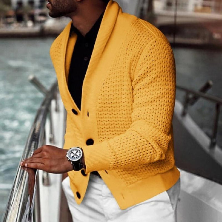 Men's Solid Color Knit Cardigan Sweater - Style 57658907X (Duplicate)