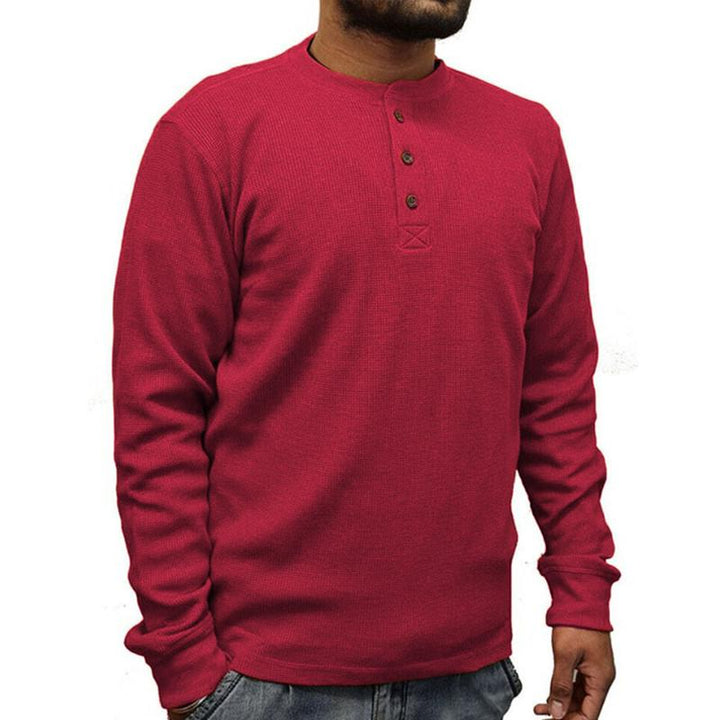 Men's Long Sleeve Solid Color T-Shirt - Style 81688433X