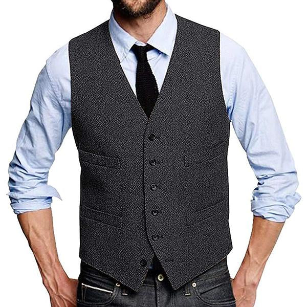 Men's Classic Vintage Single-Breasted Suit Vest - Style 09712922M