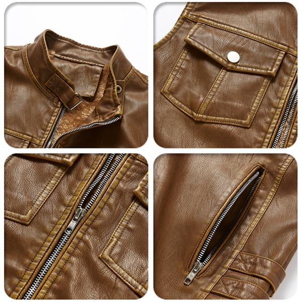 Men's Retro Zip Vest with Lapel - Style 26191888X
