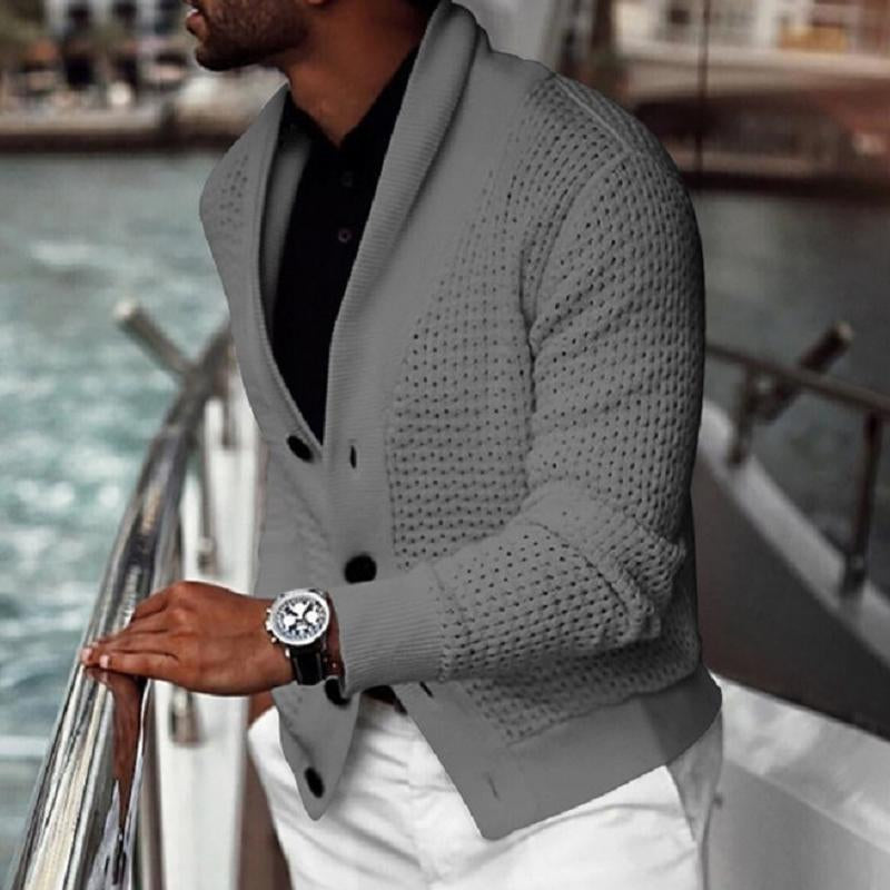 Men's Solid Color Knit Cardigan Sweater - Style 57658907X (Duplicate)