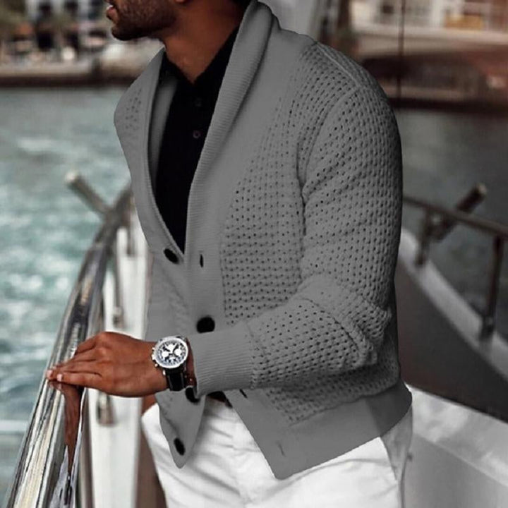 Men's Solid Color Knit Cardigan Sweater - Style 57658907X (Duplicate)