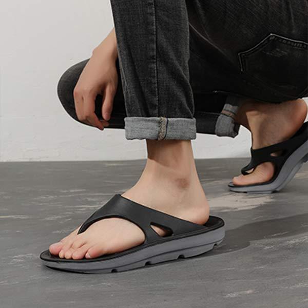 Pantuflas para hombre con soporte para el arco del pie y suela gruesa