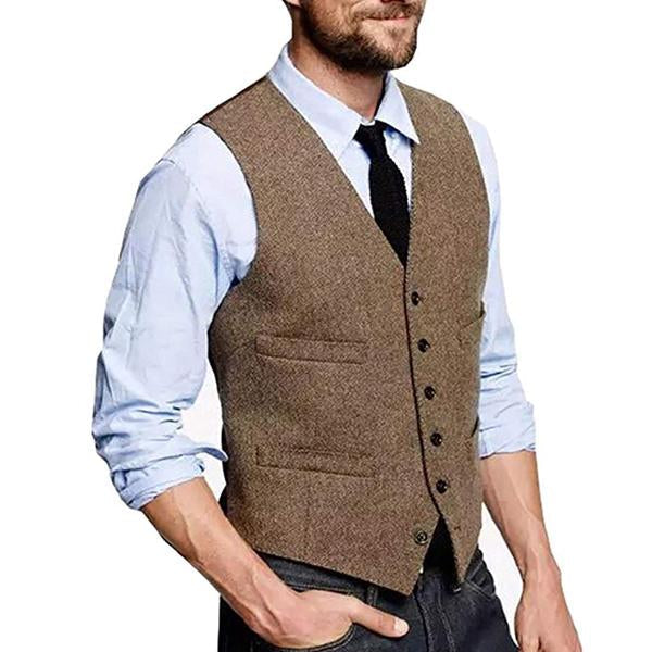 Men's Classic Vintage Single-Breasted Suit Vest - Style 09712922M