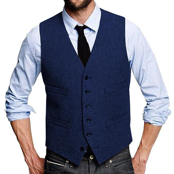 Men's Classic Vintage Single-Breasted Suit Vest - Style 09712922M