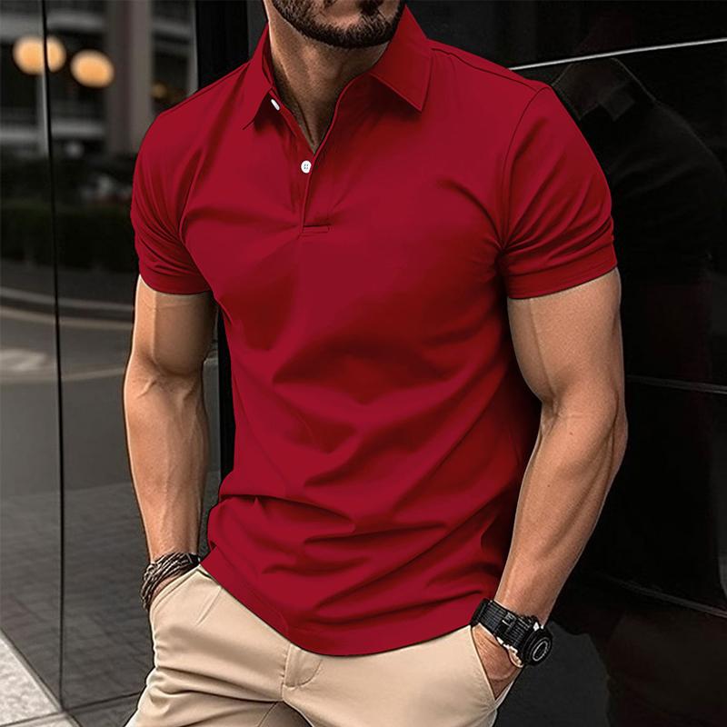 Men's Short Sleeve Solid Color Polo Shirt - Casual Style