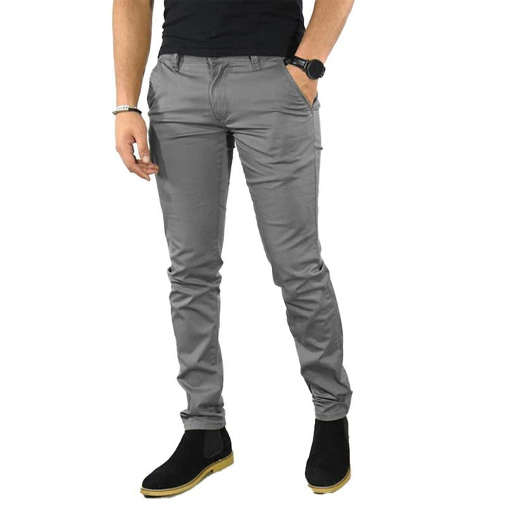 Pantalones casuales de color liso para hombre
