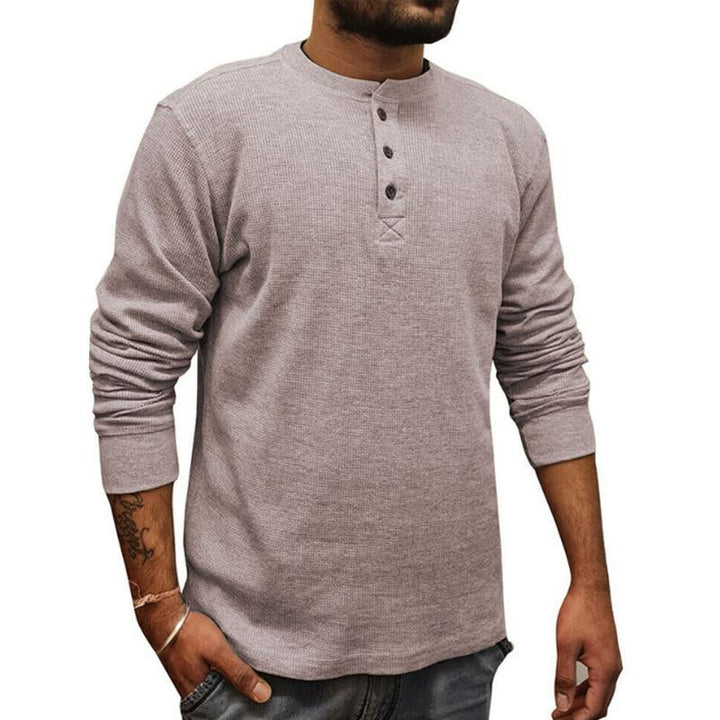 Men's Long Sleeve Solid Color T-Shirt - Style 81688433X