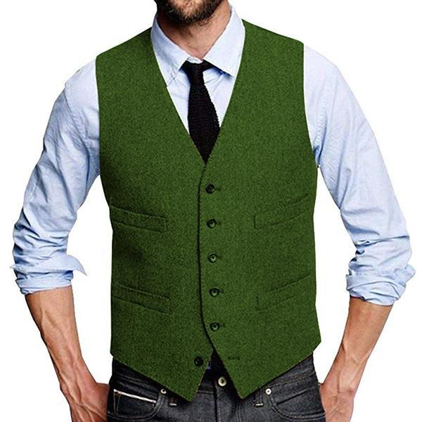 Men's Classic Vintage Single-Breasted Suit Vest - Style 09712922M