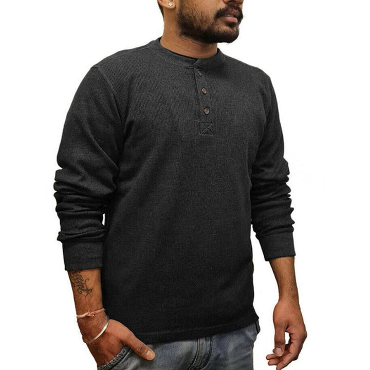 Men's Long Sleeve Solid Color T-Shirt - Style 81688433X