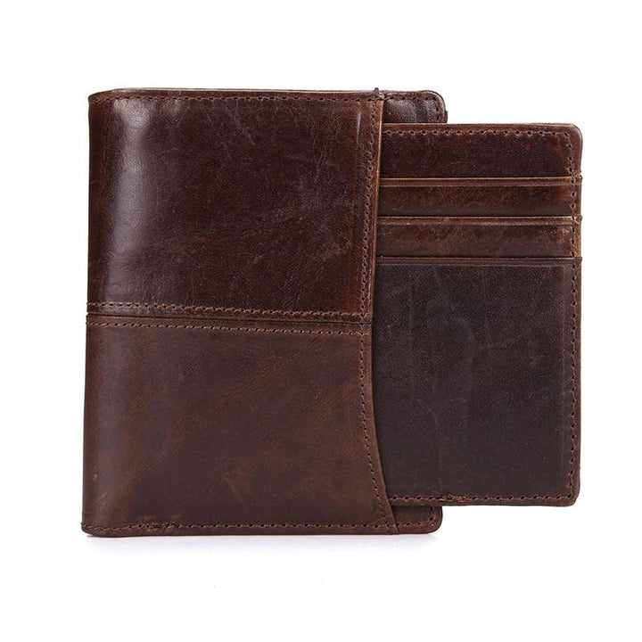 Men's Vintage Leather Wallet with Large Capacity for SIM Cards - Model 98597500Y