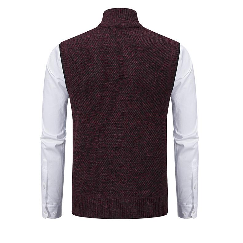 Men's Sleeveless Knitted Fleece Vest with Stand Collar (Shirt Not Included) 07402474X