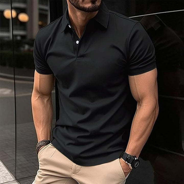 Men's Short Sleeve Solid Color Polo Shirt - Casual Style