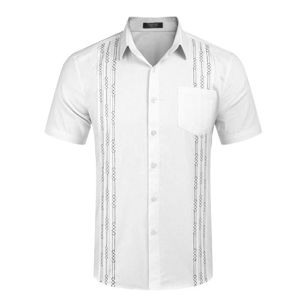 Camisa de manga corta bordada para hombre