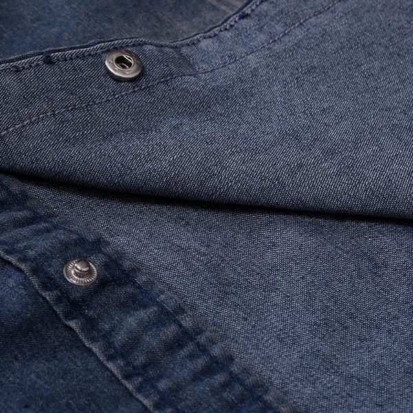 Men's Retro Denim Short Sleeve Shirt - Style 47012502X