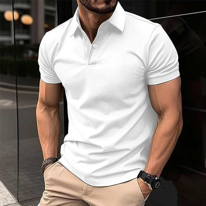 Men's Short Sleeve Solid Color Polo Shirt - Casual Style