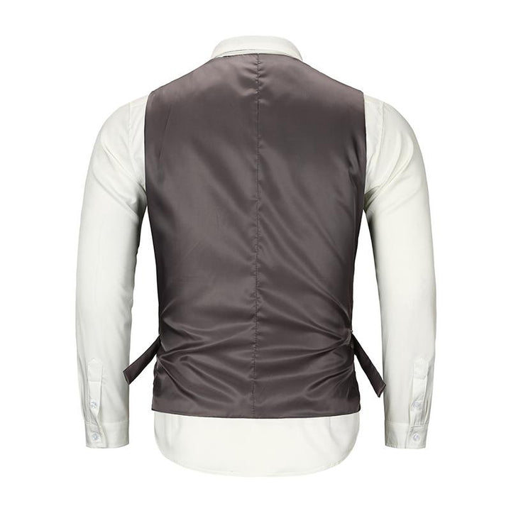 Men's Slim Fit Vintage Lapel Single Breasted Suit Vest - Style 38261597M
