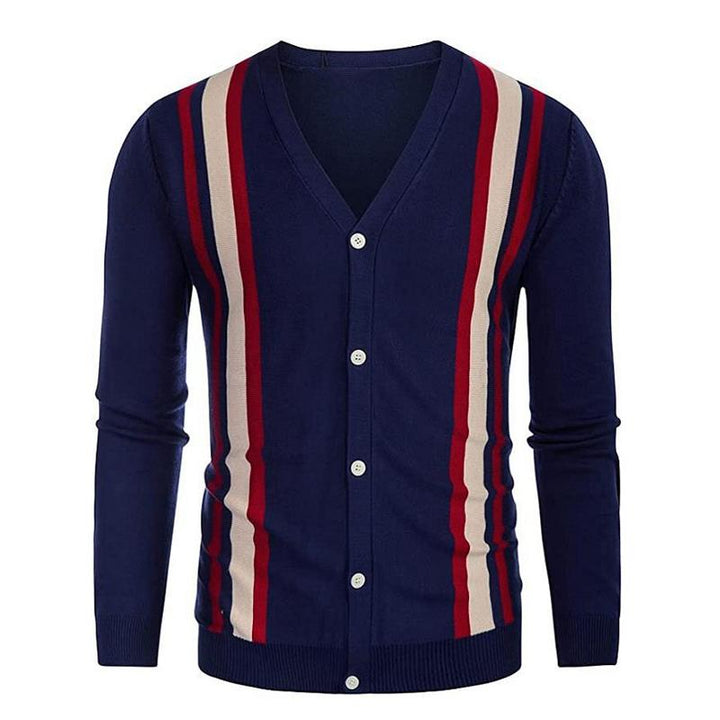 Cárdigan de punto para hombre con diseño de rayas