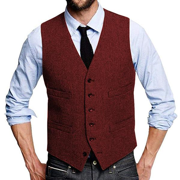 Men's Classic Vintage Single-Breasted Suit Vest - Style 09712922M