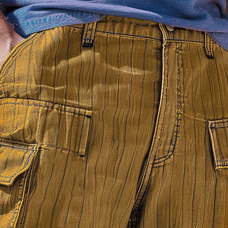 Men's Cargo Shorts with Striped Print - Style 97751502X