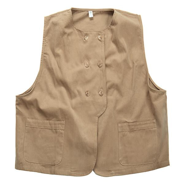 Men's Retro Loose-Fit Double Breasted Work Vest - Style 29050315M