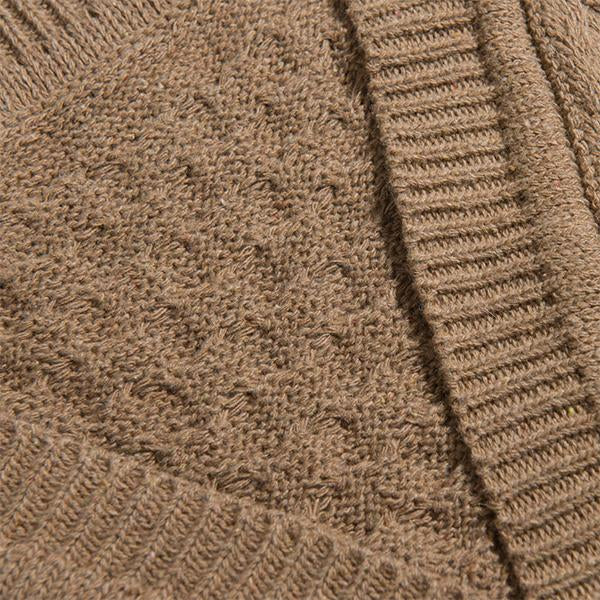 Men's V-Neck Twisted Knit Single-Breasted Vest - Style 41270854M