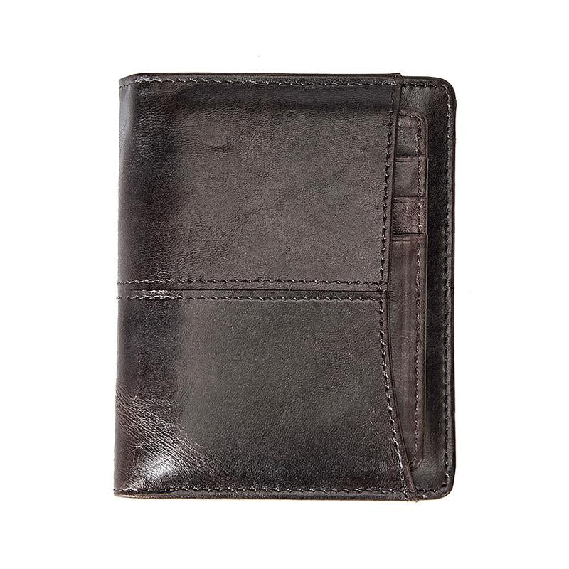 Men's Vintage Leather Wallet with Large Capacity for SIM Cards - Model 98597500Y