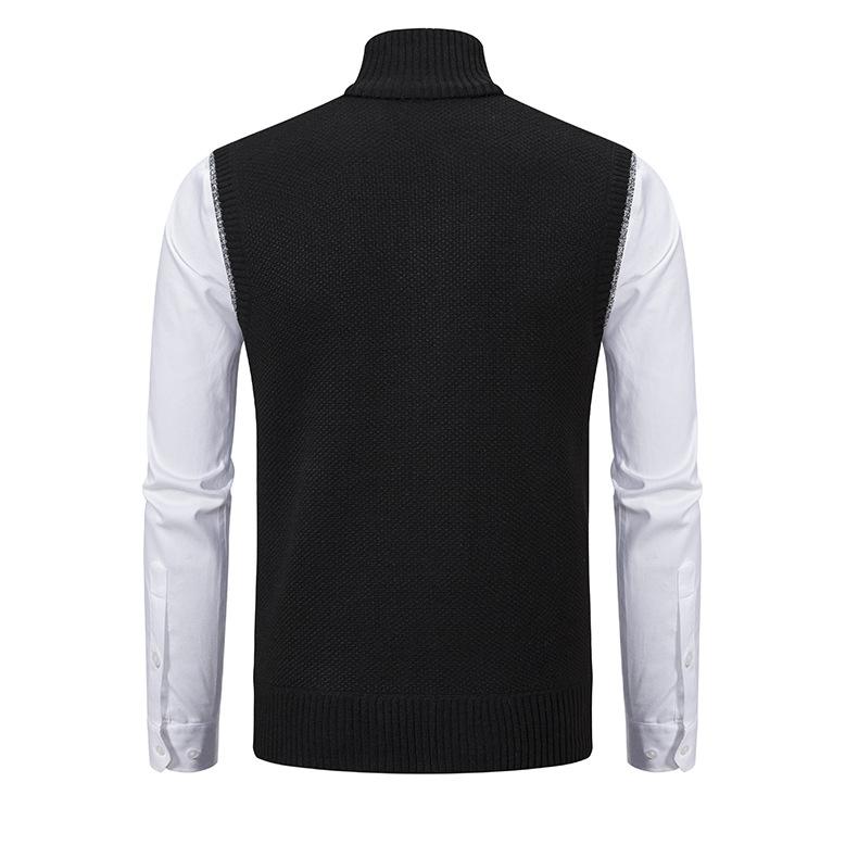 Men's Sleeveless Knitted Fleece Vest with Stand Collar (Shirt Not Included) 07402474X