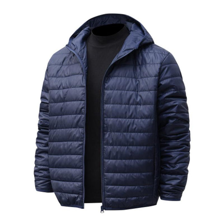 Men's Casual Hooded Short Cotton Jacket in Solid Color - Style 22653239X