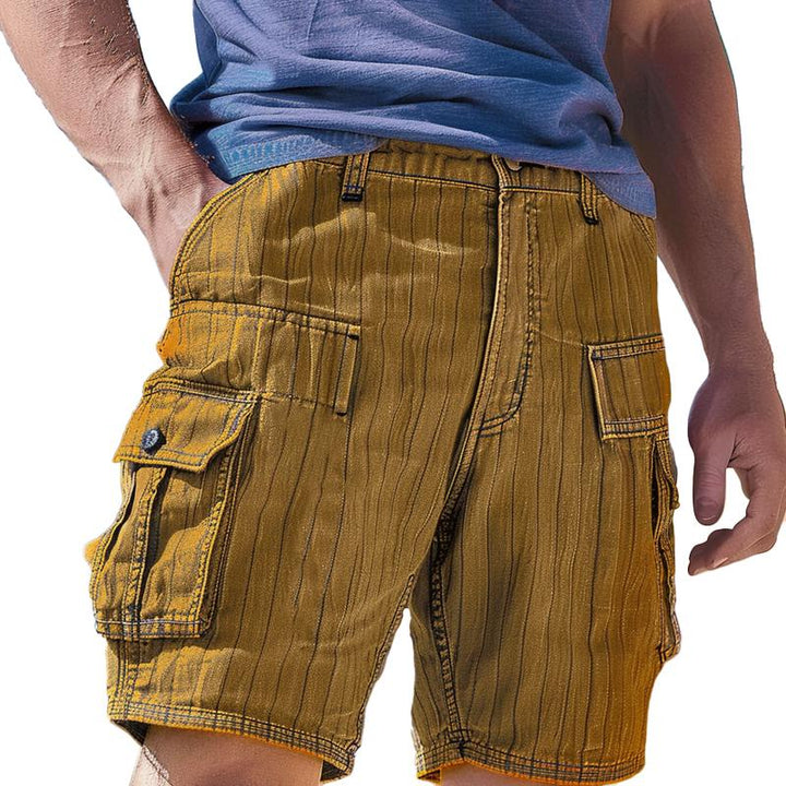 Men's Cargo Shorts with Striped Print - Style 97751502X