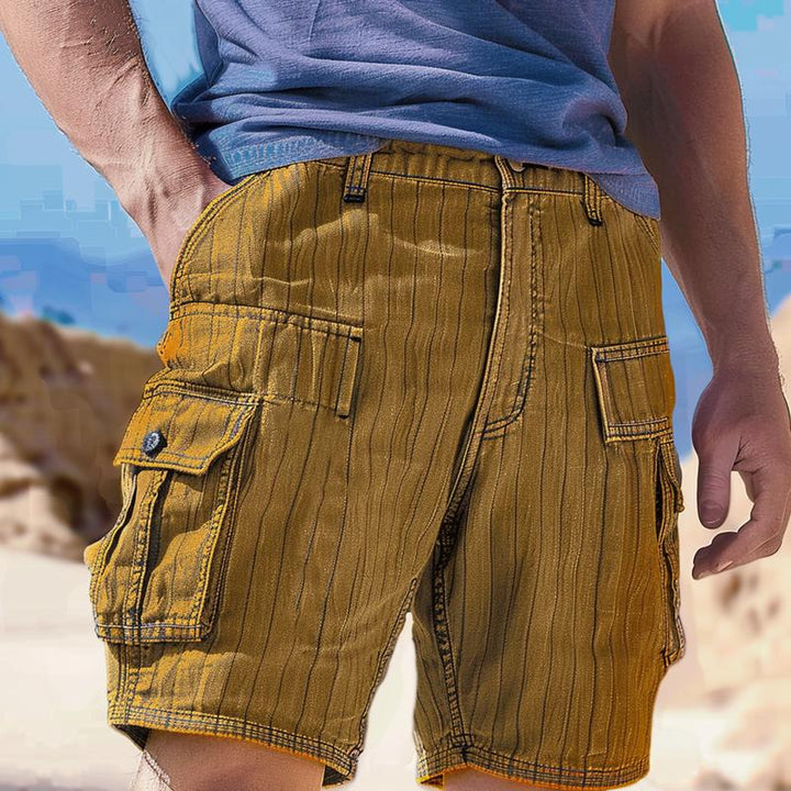 Men's Cargo Shorts with Striped Print - Style 97751502X