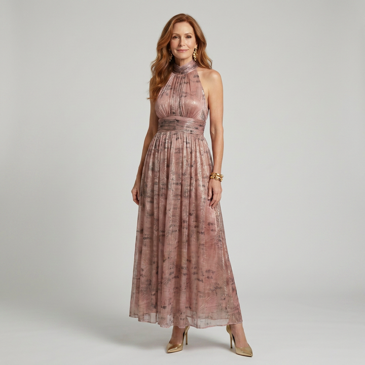 Inés | Vestido Midi Sin Mangas con Acabado Texturizado
