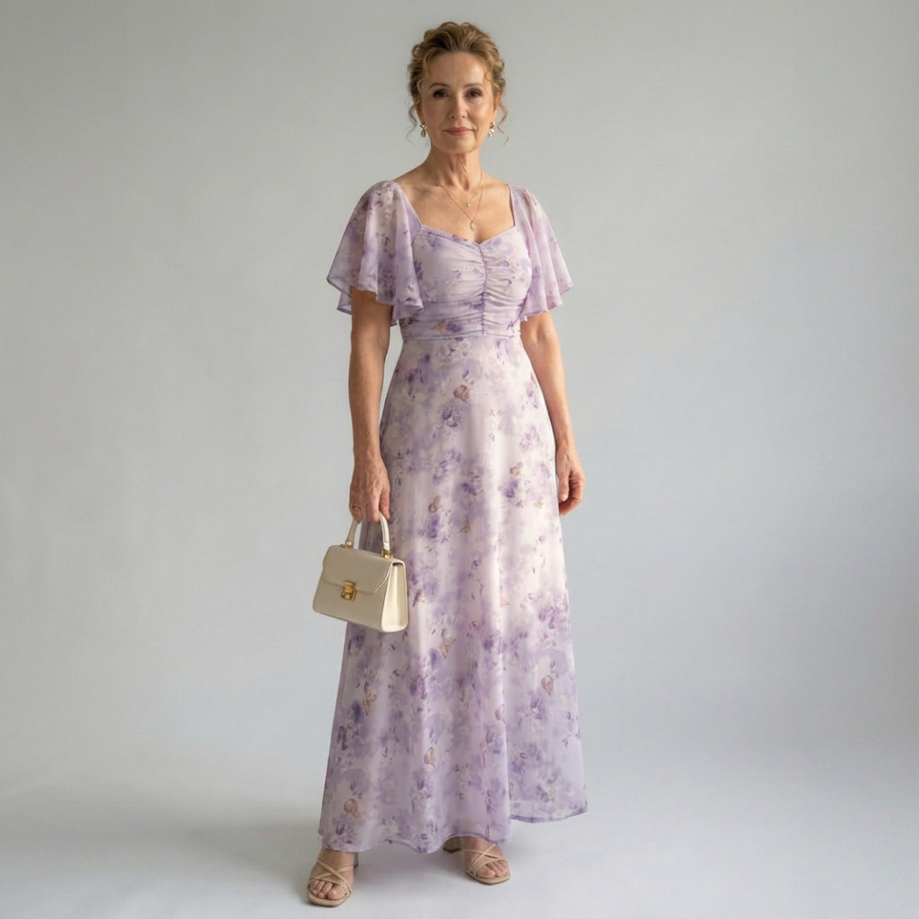 Victoria | Vestido Midi con Mangas Flutter