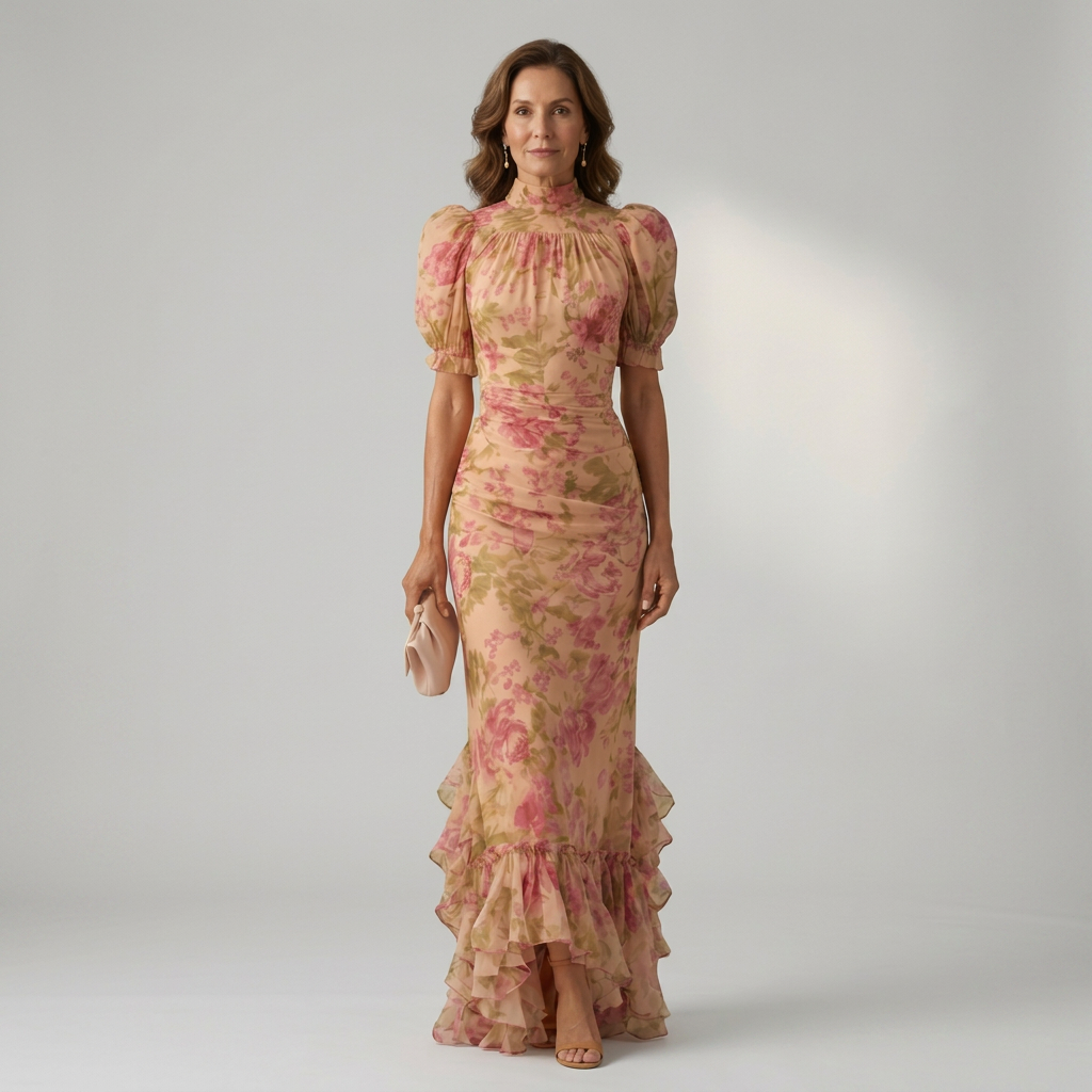 Cayetana | Vestido Maxi de Cuello Alto Suave
